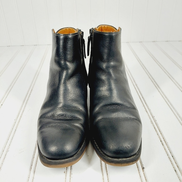 Franco Sarto Mobi Black Leather Zip Up Ankle Booties K180 - Picture 6 of 13